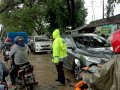 Macet di Dua Lokasi Banjir, Bhabinkamtibmas Turun Tangan